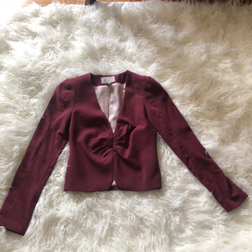 H&M Wine Blazer Hook & Eye Closure